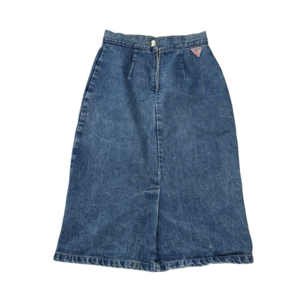 Vintage 90's Georges Marciano For Guess Denim Skirt USA Made Size 30 - 28x29